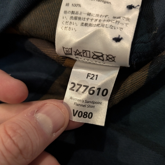 Outdoor Research Women's XL Sandpoint Flannel Plaid Blue Orange - Picture 4 of 7